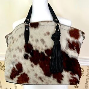 Pulicati Italian Womens Large Bag 100% Genuine Leather Cowhide Leather Handles